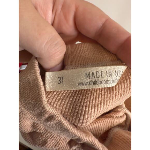 Kids Childhoods Beige Modal Ribbed Knit Pajama Set 3T - Picture 5 of 7